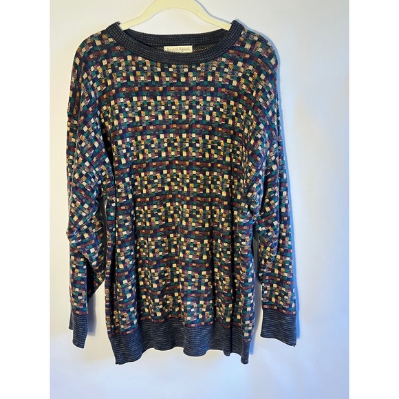Tricots St. Raphael Other - Vintage Tricots St Raphael Crewneck Sweater Mens Medium Geometric Grandpa Knit